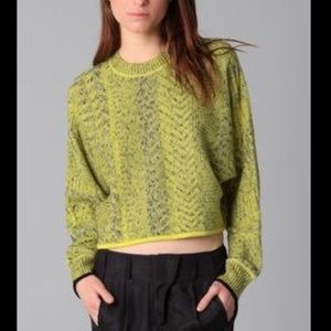 Alexander Wang Yellow Cropped Sweater S